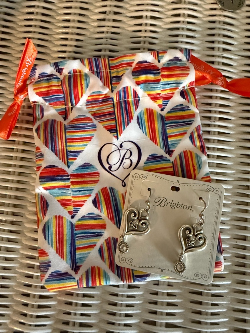 Brighton Silver Heart Dangle Earrings